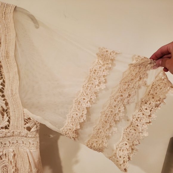 Nasty Gal Crochet Lace Maxi Dress-CREAM not black - Picture 6 of 7